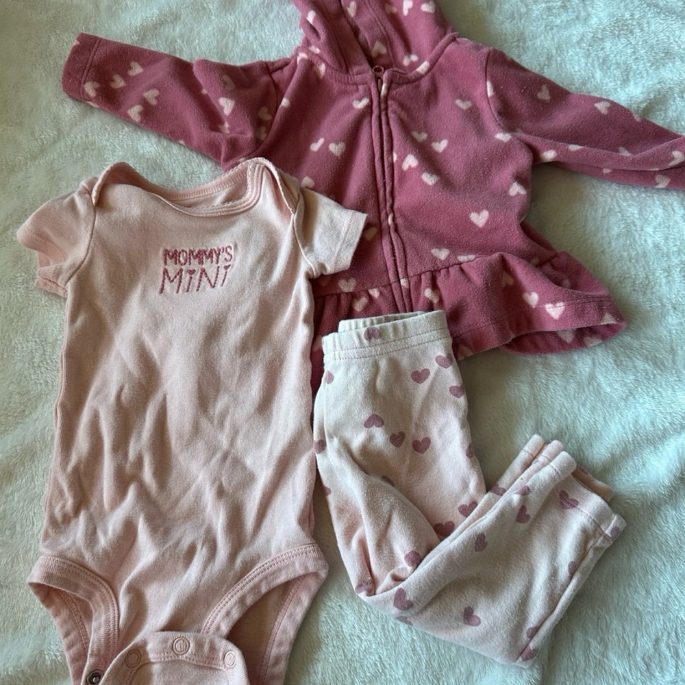 Child of Mine Pink Heart Baby Set